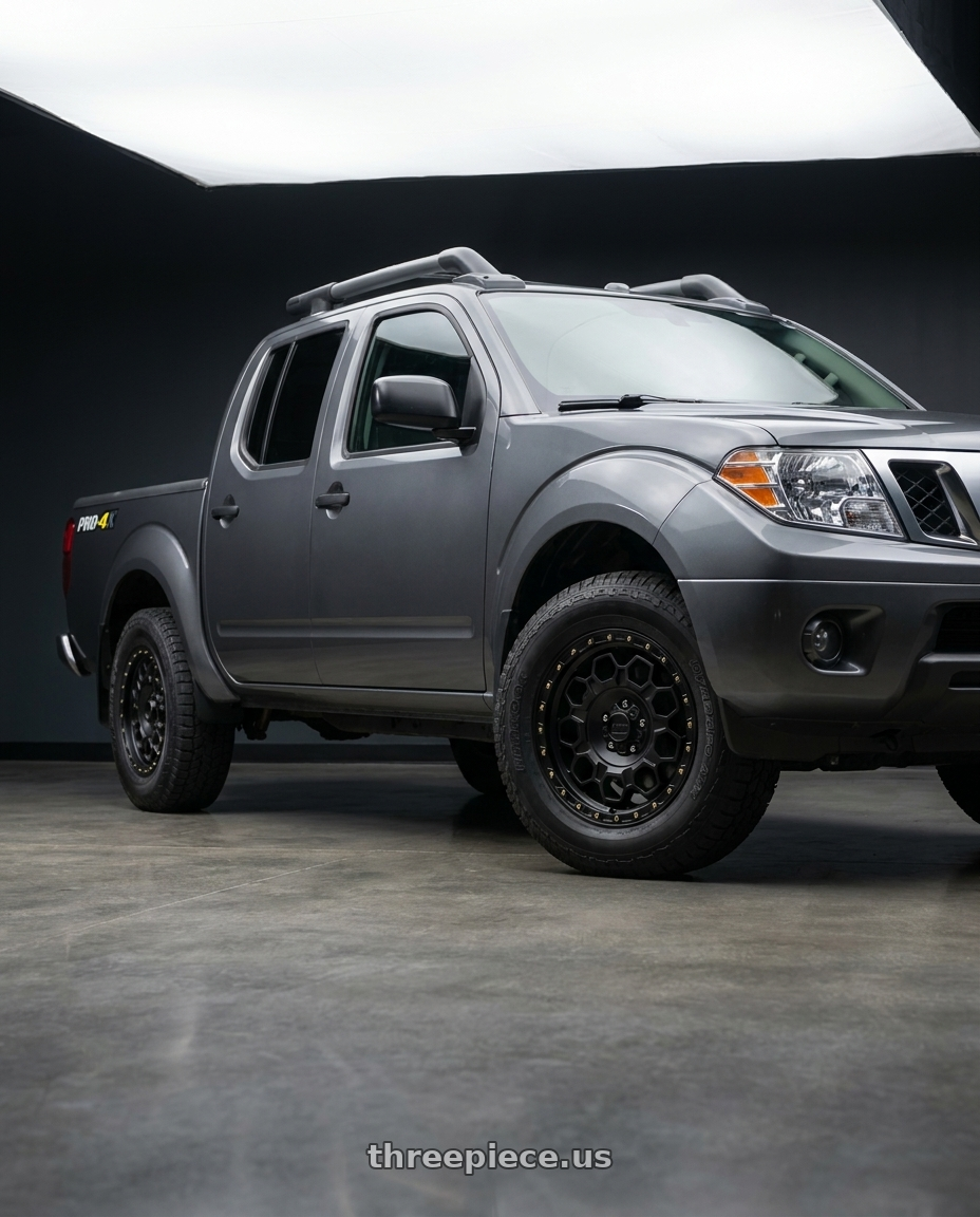 2020 Nissan Frontier SV with KMC KM545 TREK 6X114.3 17X8 +20 SATIN BLACK wheels