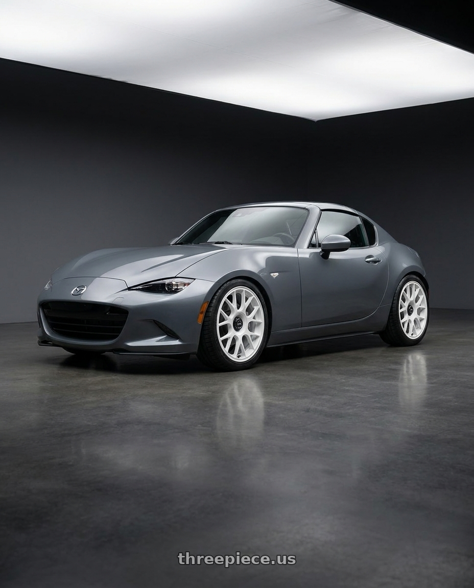 2021 Mazda Mx 5 Gt Gray with fifteen52 APEX 5x100 / 5x114.3 18x8.5 +35 RALLY WHITE (GLOSS WHITE) wheels