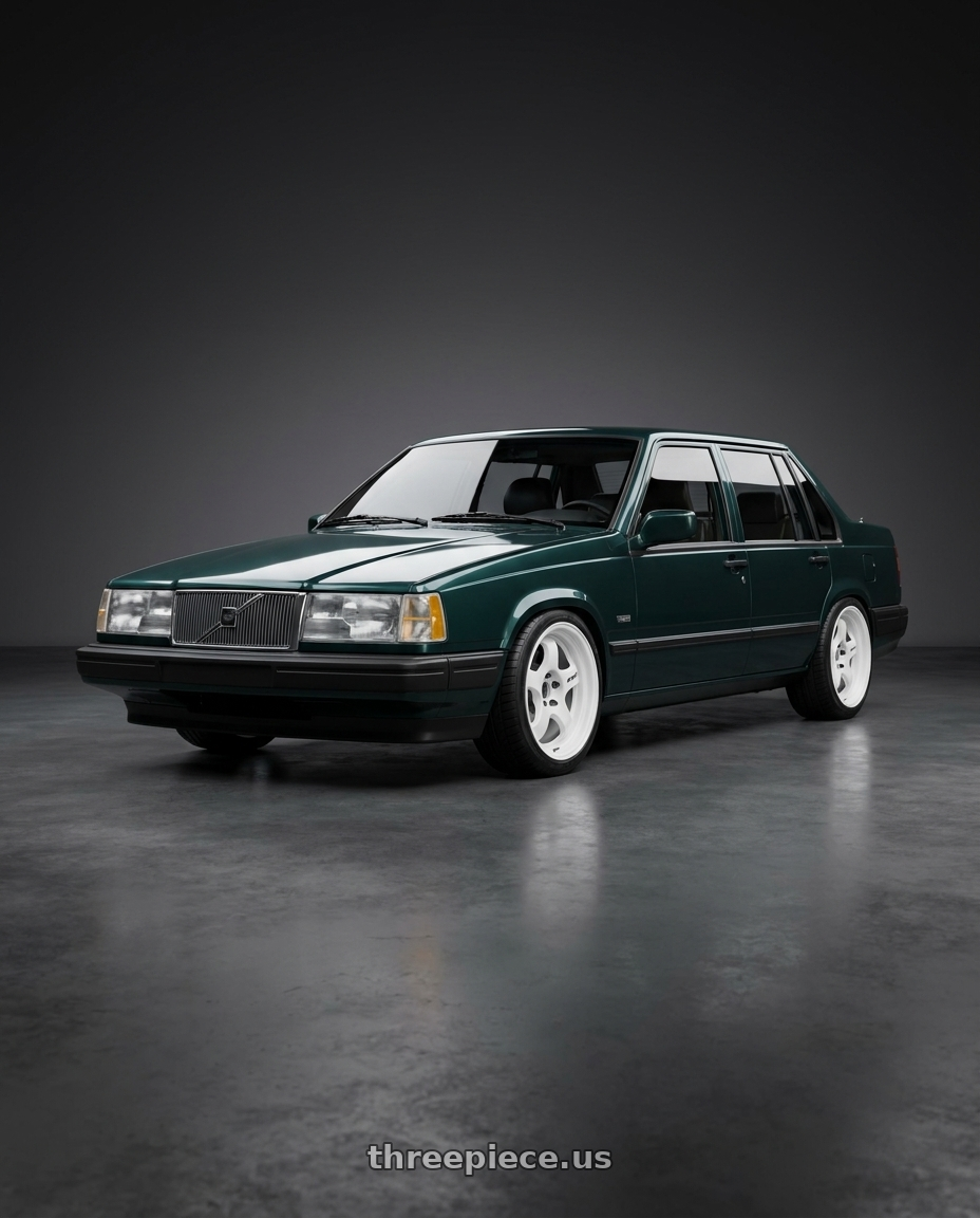 1991 Volvo 940 se with Work Meister S1 2P 5x108 15x6.5+12 A Disk Black wheels