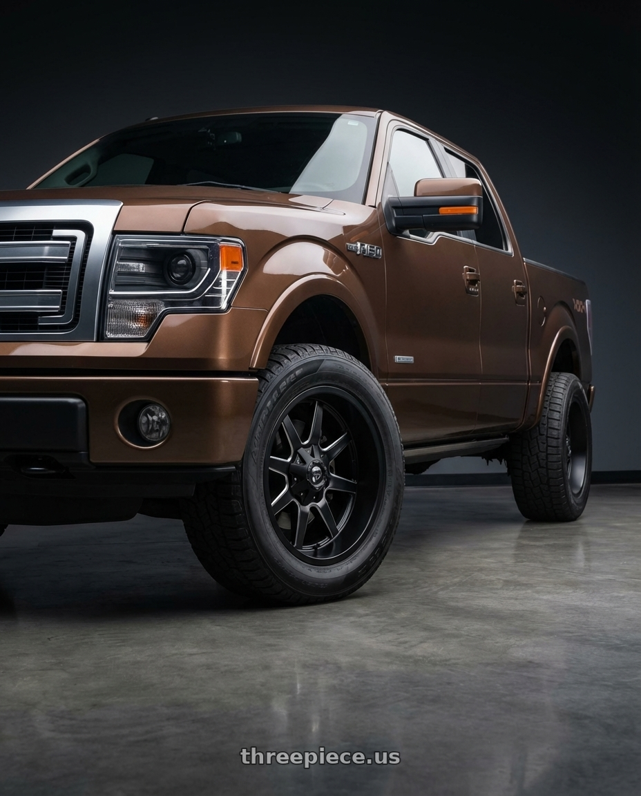 2013 Ford F-150 with Fuel 1PC D436 MAVERICK 6X135/6X139.7 20X10 -24 SATIN BLACK wheels