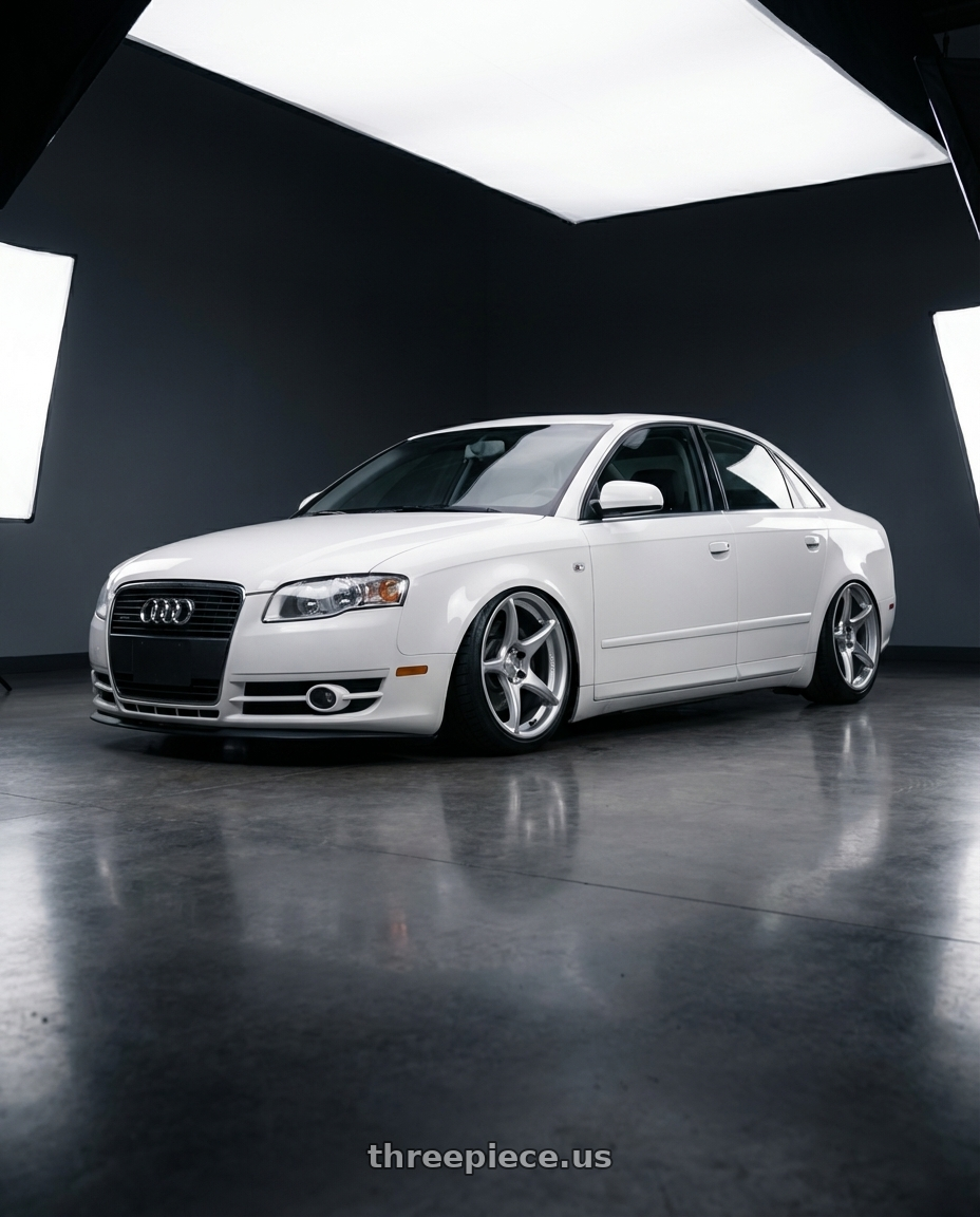 2010 Audi A4 B7 with Kansei K11S Tandem 5X112 19x9.5 22 Hyper Silver wheels
