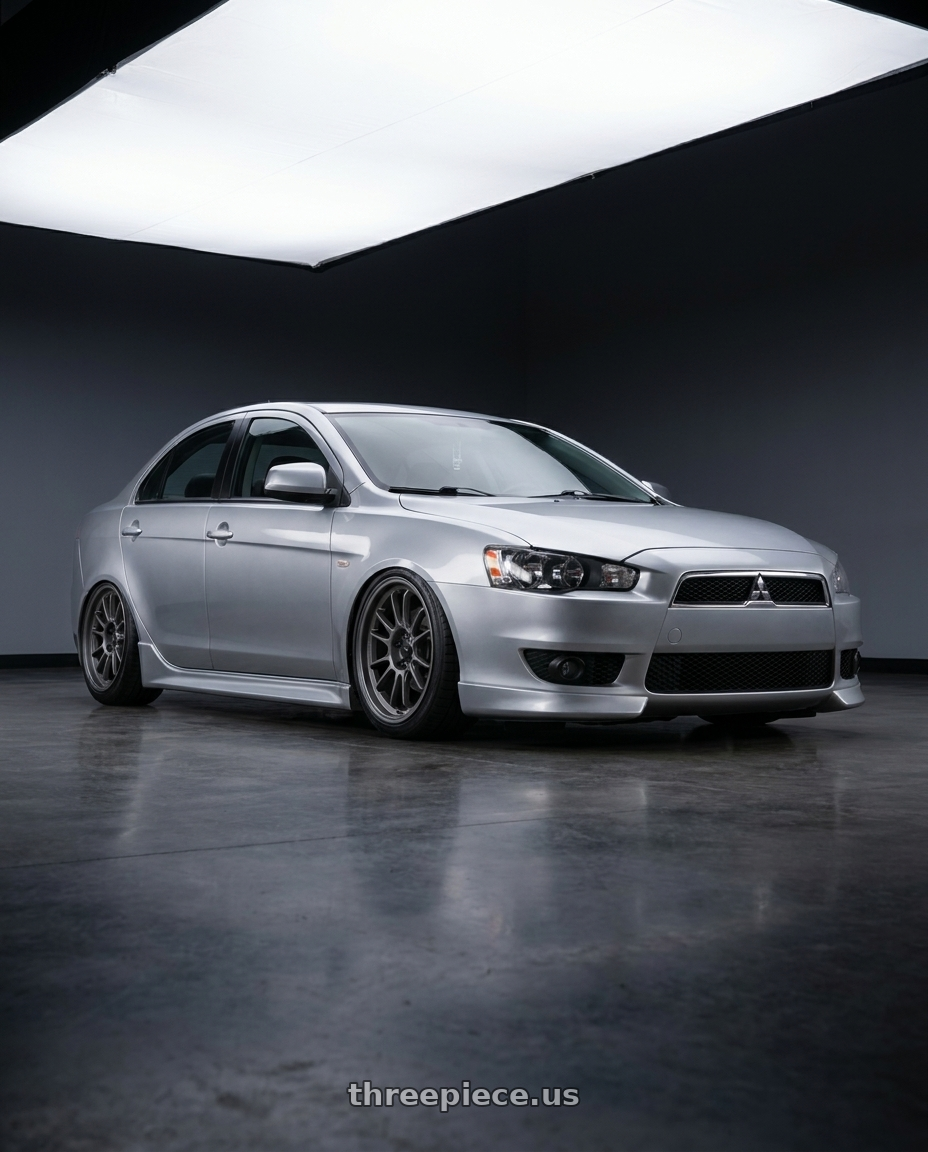 2009 Mitsubishi lancer gts with Konig Hypergram 5x114.3 18x11+40 Matte Grey wheels