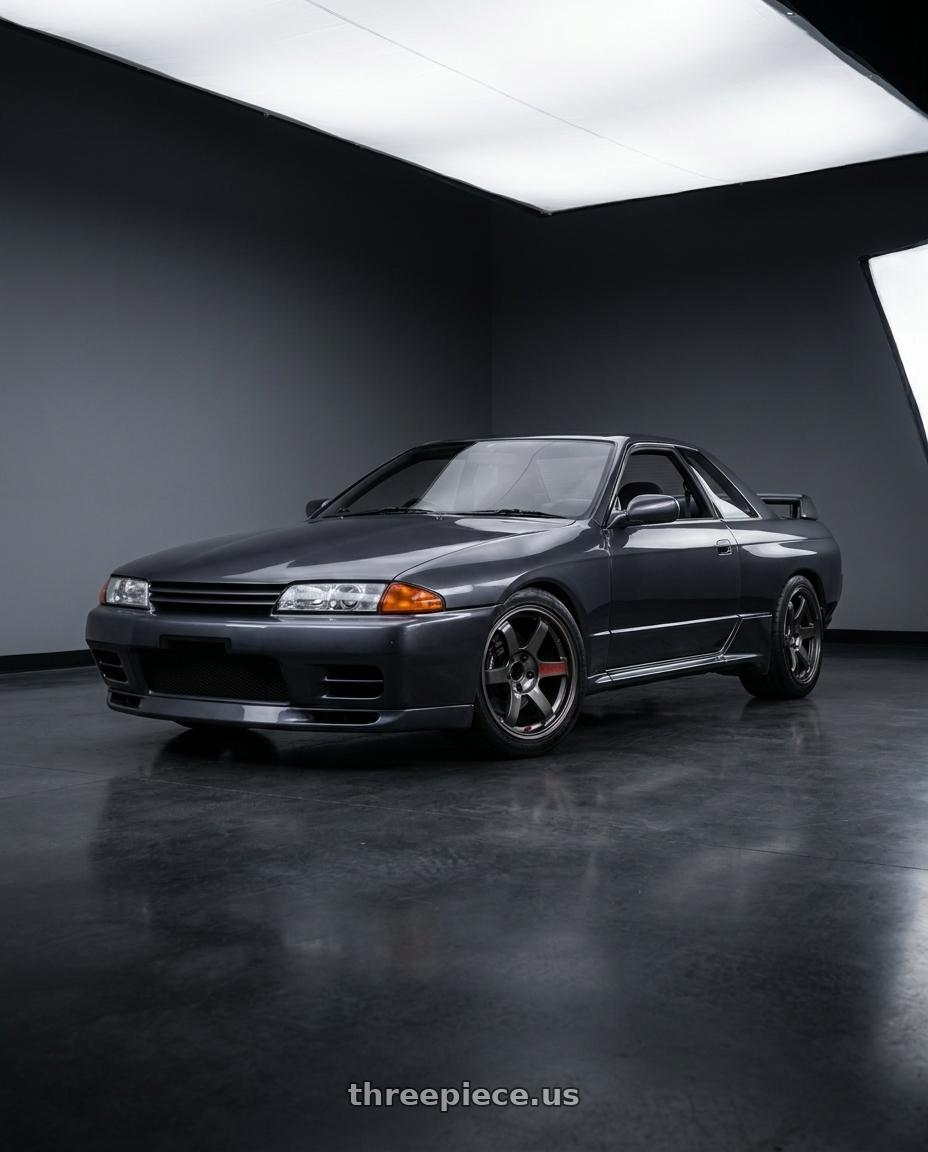 1992 Nissan Skyline GTS-T with Volk Racing TE37 Saga SL 5x114.3 18x9.5+22 Pressed Graphite wheels