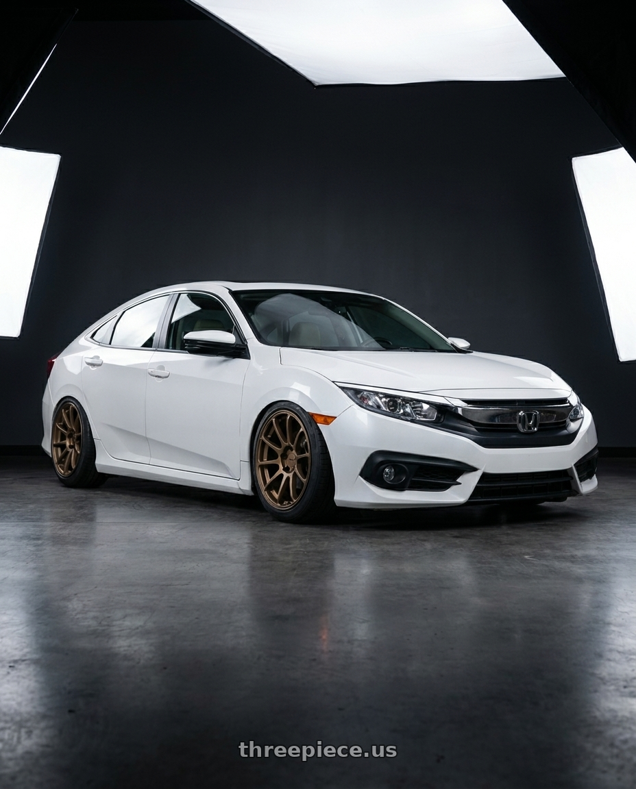 2017 Honda civic with KATANA RACING KR07 5x100 17x7.5 +40 Matte Bronze wheels