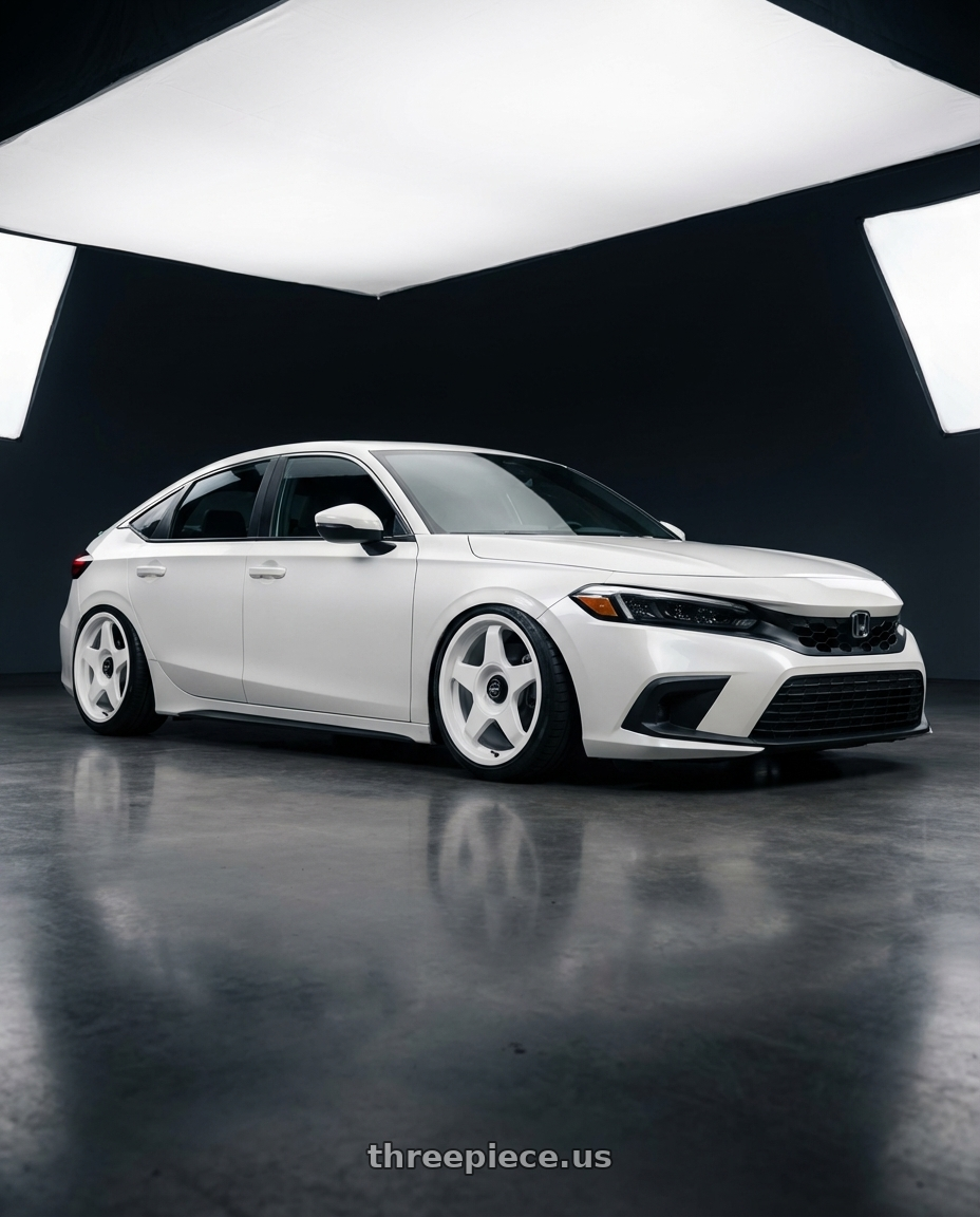 2024 Honda Civic with fifteen52 CHICANE 5x114.3 / 5x120 19x8.5 +35 RALLY WHITE (GLOSS WHITE) wheels