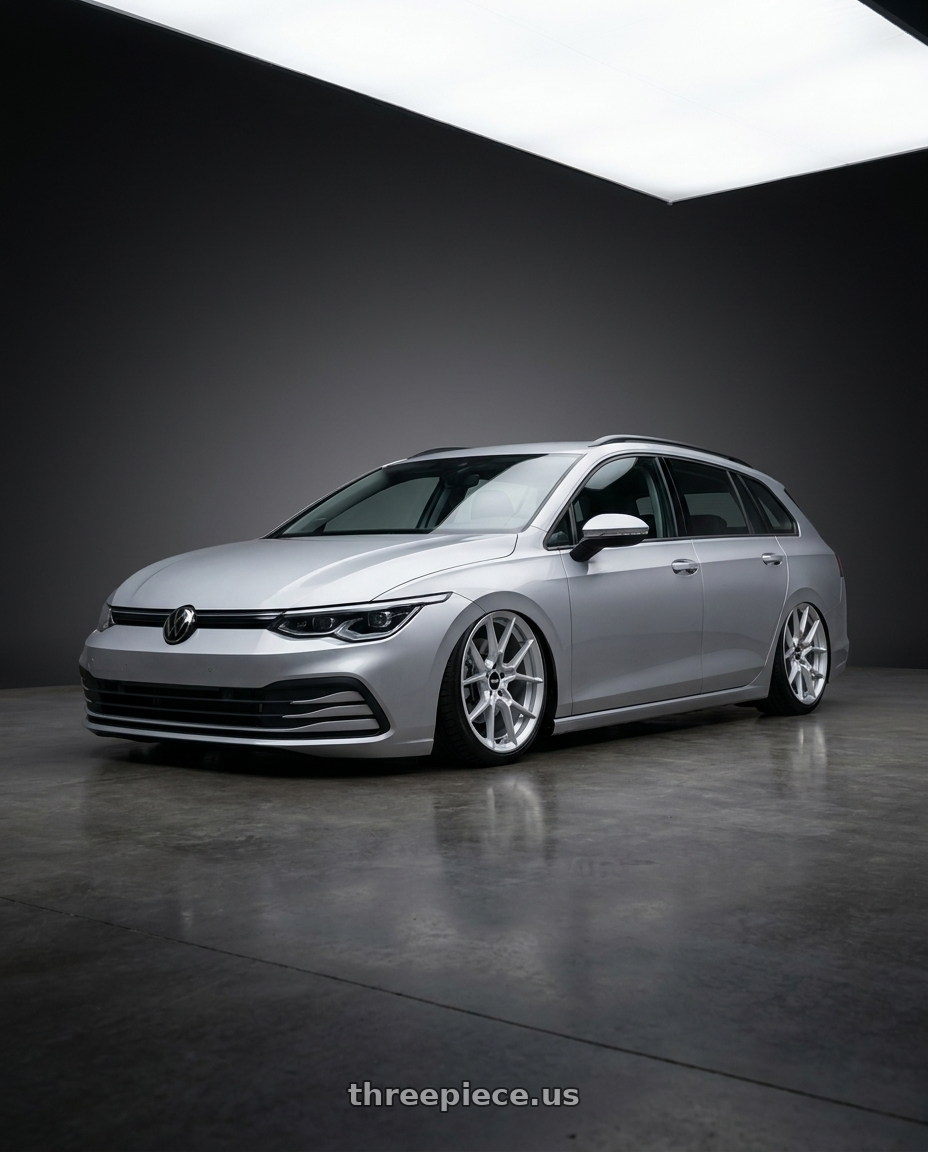 2023 Volkswagengolf8 variant with Rotiform RC199 KPR 5X112 19x8.5 +45 SILVER wheels