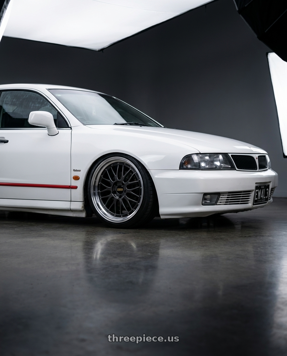 1998 Mitsubishi Magna Sports White with BBS LM 5x114.3 18x8.5+38 Diamond Black wheels