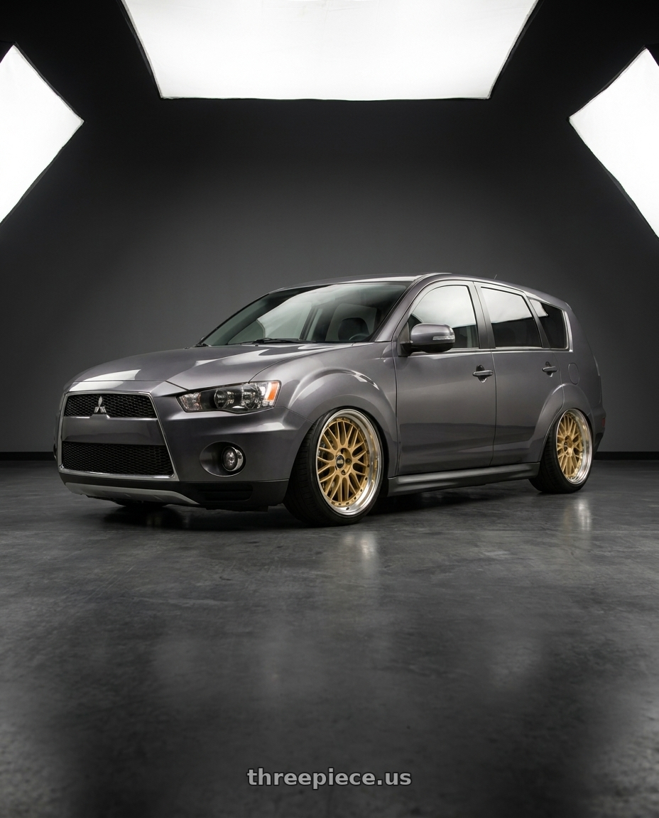 2011 Mitsubishi outlander with BBS LM 5x114.3 18x9.0+42 Gold wheels
