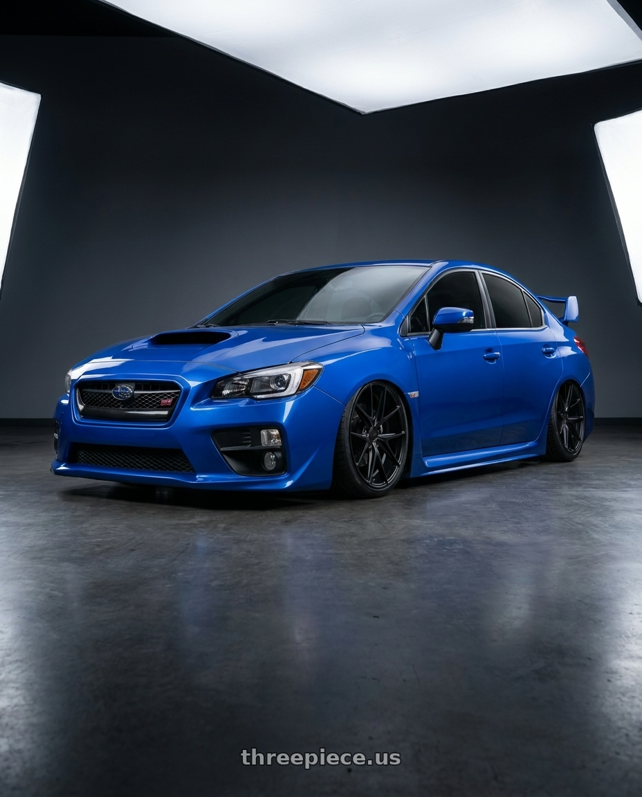 2013 Subaru WRX STI with Niche 1PC M117 MISANO 5X114.3 18X8 +42 MATTE BLACK wheels