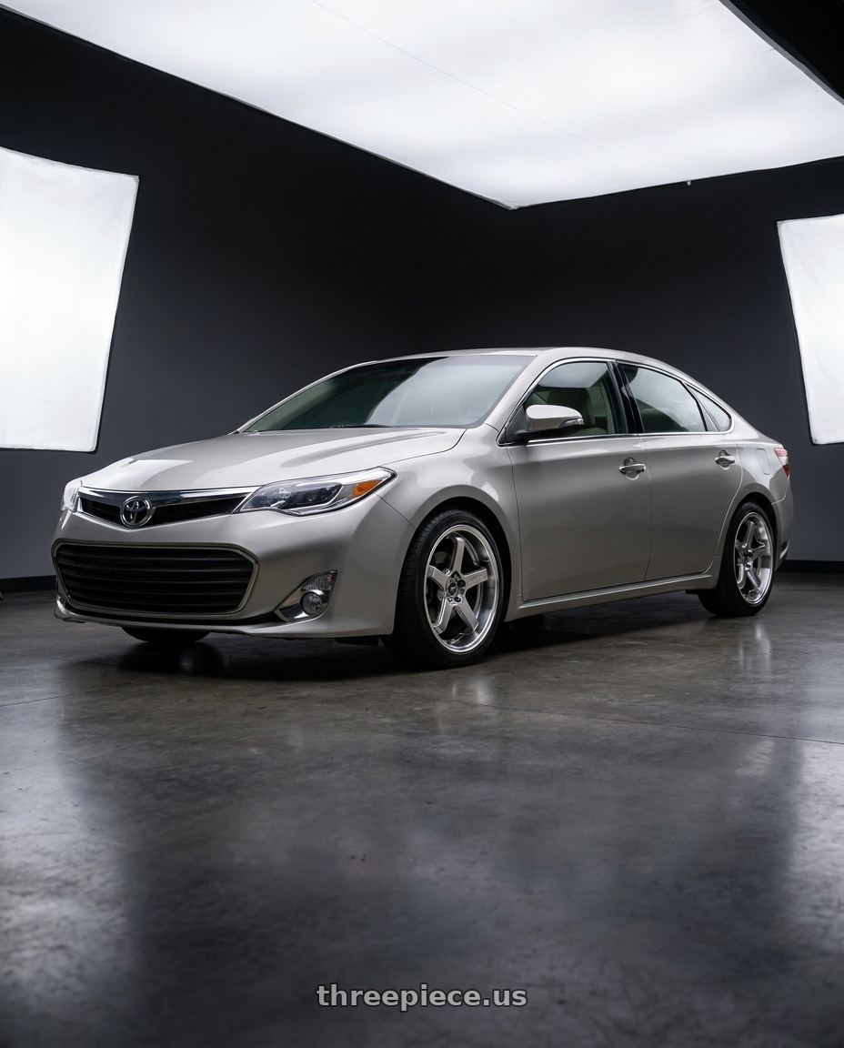 2013 toyota avalon with F1R FC5 5x114 18x8.5 +38 Hyper Black/Polish Lip wheels