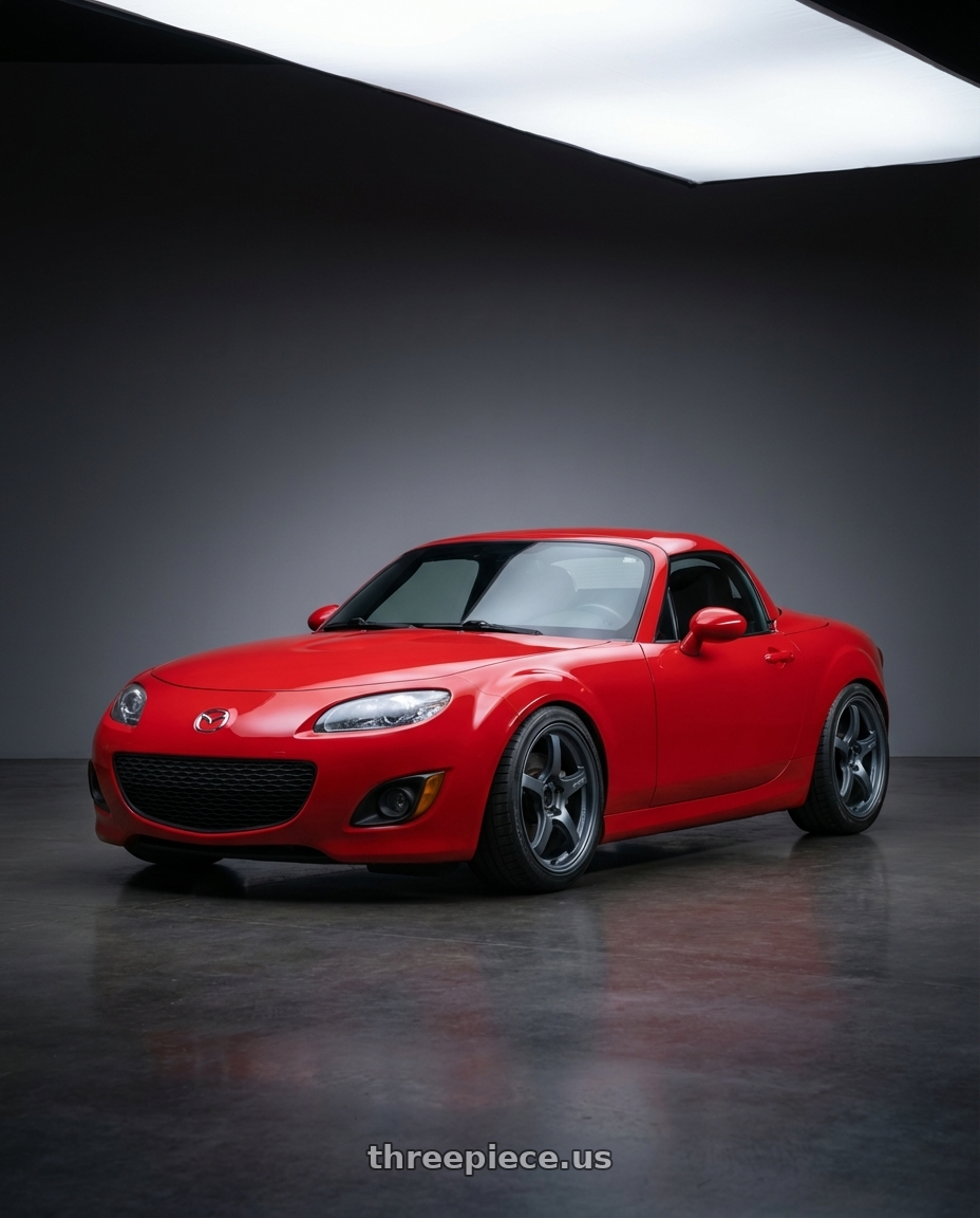 2012 Mazda MX-5 Miata NC with Gram Lights 57CR 5x114.3 17x9+22 Gunblue II wheels