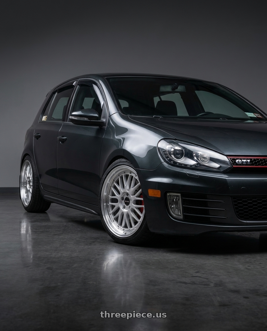 2014 VW GTI Wolfsburg Ed with Vors VR8 5x108 18x9 +20 Silver Machined Lip wheels