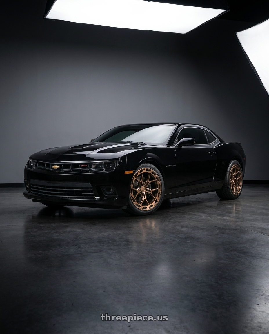 2015 Chevrolet Camaro SS Coupe with Rohana RFX19 5x120 20x9 +35 Machine Bronze wheels