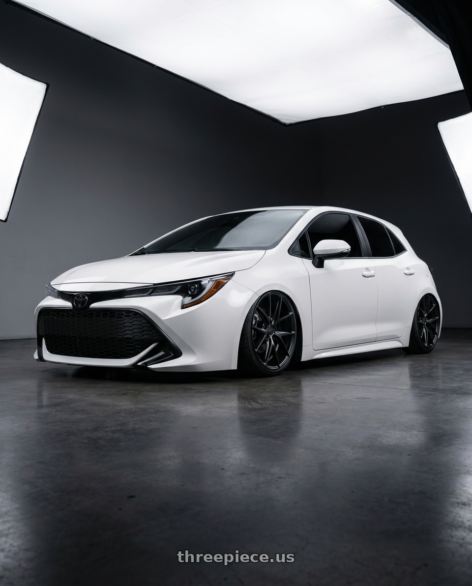 2023 Toyota Corolla Hatchback with Niche 1PC M117 MISANO 5X114.3 18X9.5 +40 MATTE BLACK wheels