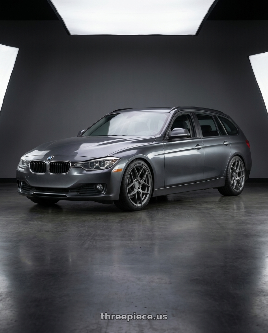 2016 BMW 3 Series F30 with Aodhan AFF2 5x120 19x8.5+35 Matte Gray wheels