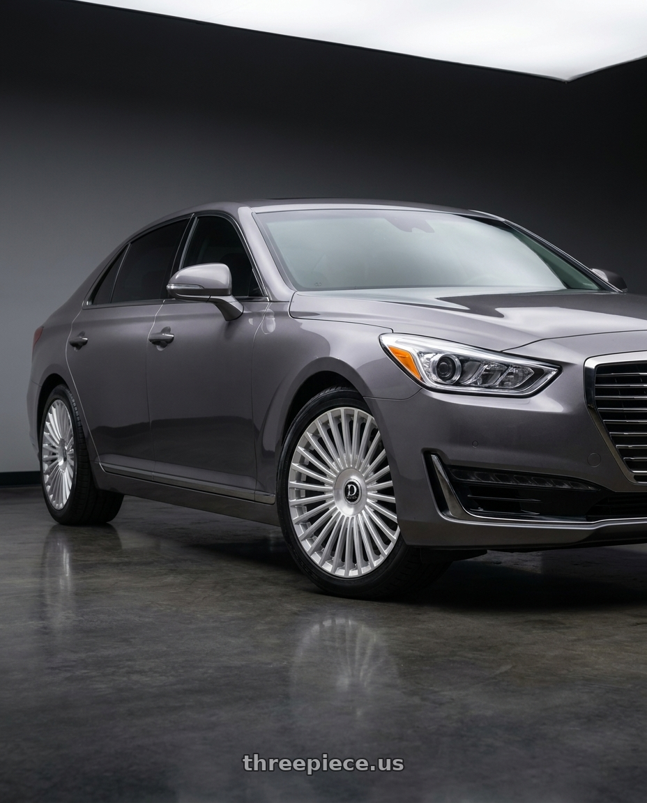 2018 genesis g90 with DOLCE LUXURY TRENTO 5x114.3 22x8.5 +38 Gloss Silver Brush Face wheels