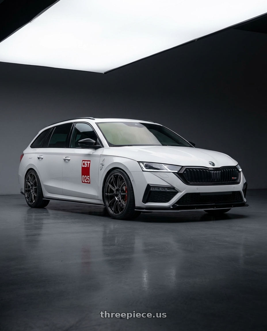 2023 Octavia combi rs  with Advan Racing RSIII 5x112 19x8.5 +45 BLACK CHROME wheels
