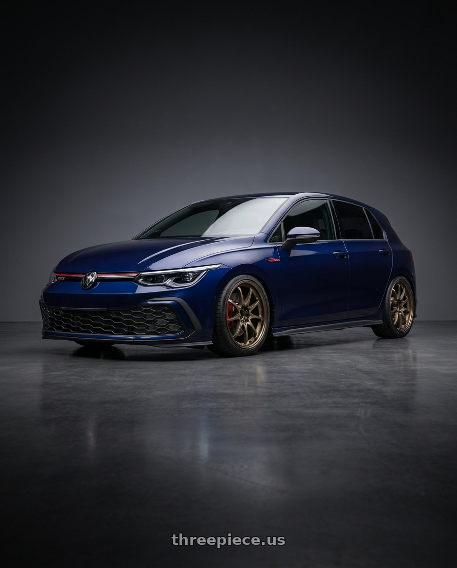 2023 golf gti with Volk Racing CE28N 5x114.3 18x8.5 +30 BRONZE wheels
