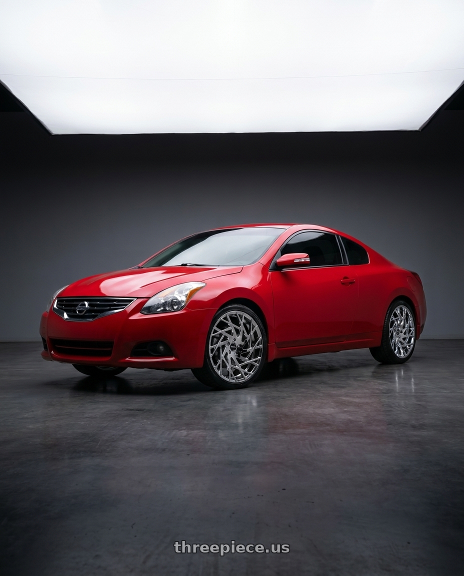 2010 Nissan Altima Coupe with Strada Nido 5x115 24x9.5 +15 Chrome wheels