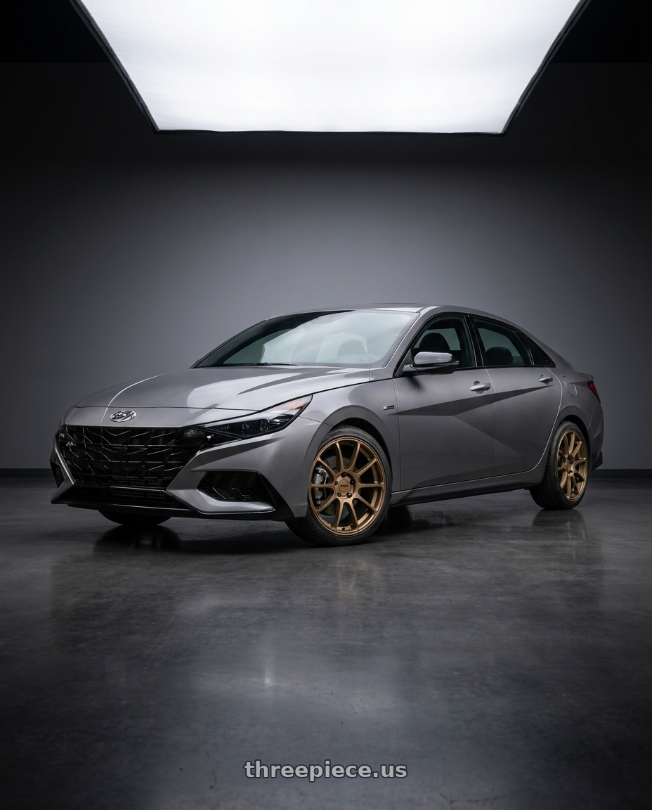 2023 Hyundai Elantra n line with KATANA RACING KR07 5x114.3 18x8 +40 Matte Bronze wheels