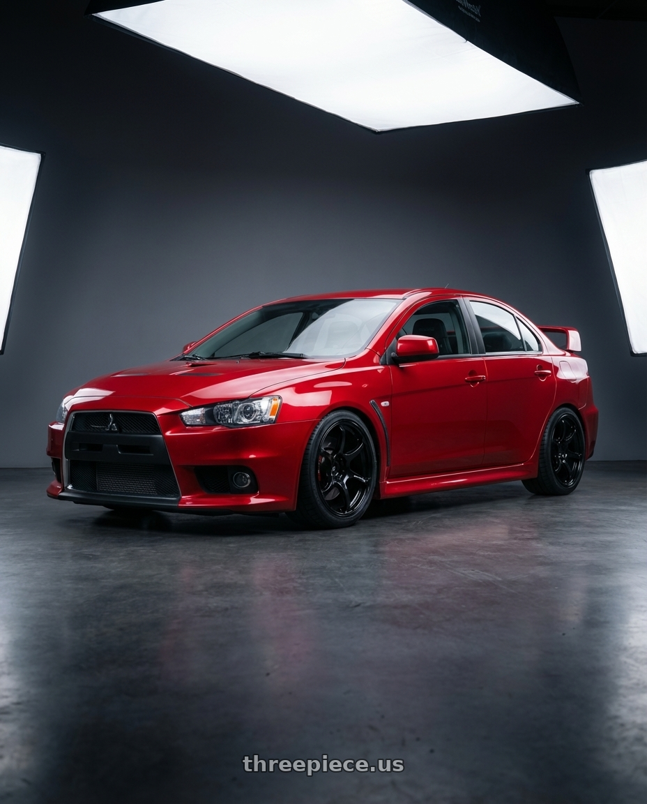 2012 Mitsubishi Lancer Evo X with Advan RGIII 5x114.3 18x10.5+25 Gloss Black wheels