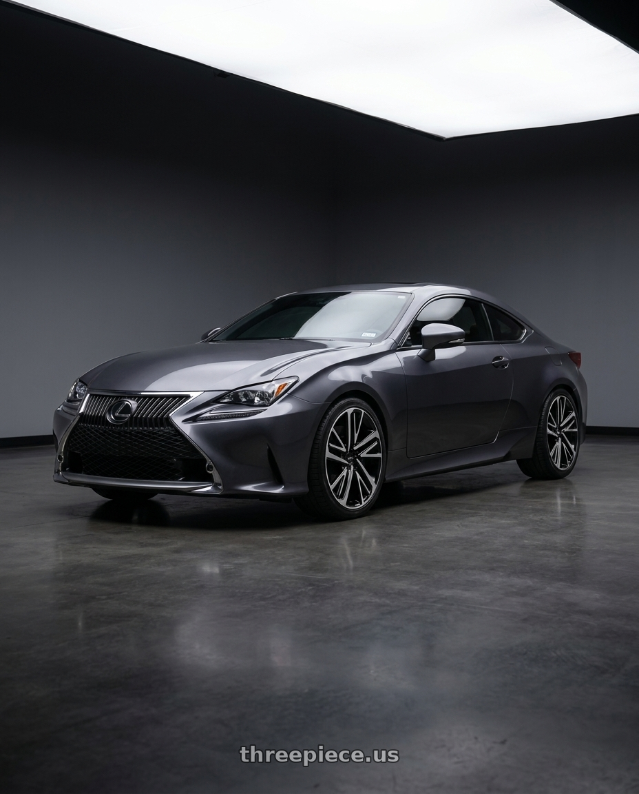 2015 Lexus Rc350 Base RWD with RTX Knight 5x114.3 19x8 +45 Gloss Black Machined wheels
