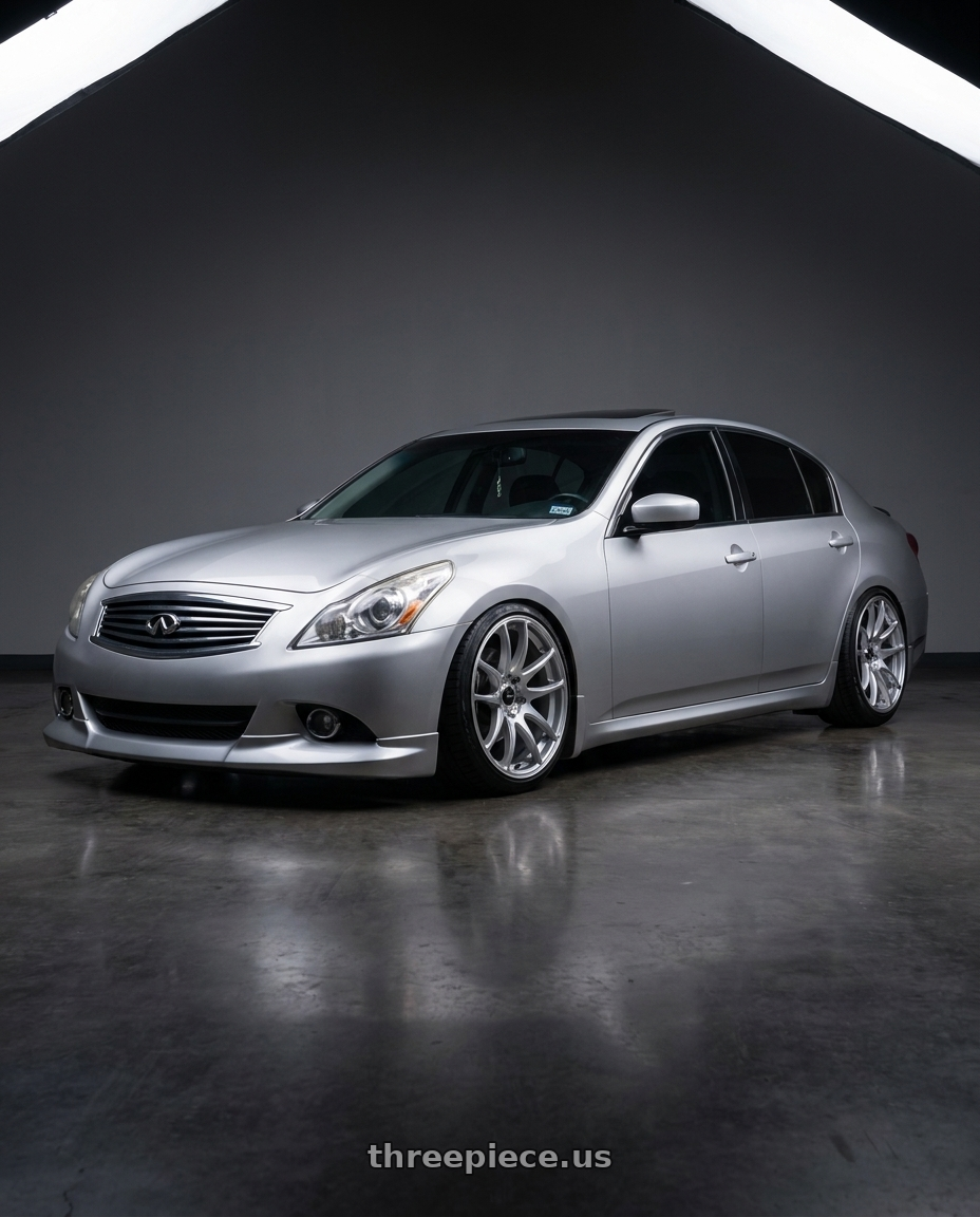 2011 Infiniti g37 with Vors TR4 5x114.3 19x9.5  +22 Silver Machine Face wheels