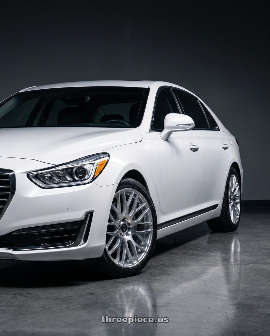 2018 genesis g90 ultimate with MARQUEE WHEELS M6981 5x114.3 20x9+32 SILVER / MACHINED wheels