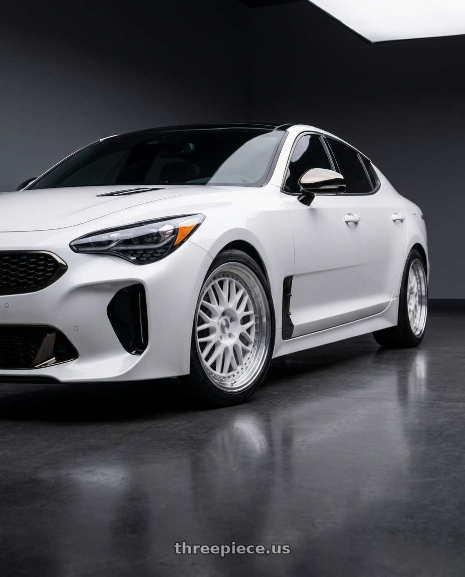 2019 kia stinger gt2 with ESR Wheels SR SERIES SR01 5x114.3 19x8.5 +30 Gloss White wheels