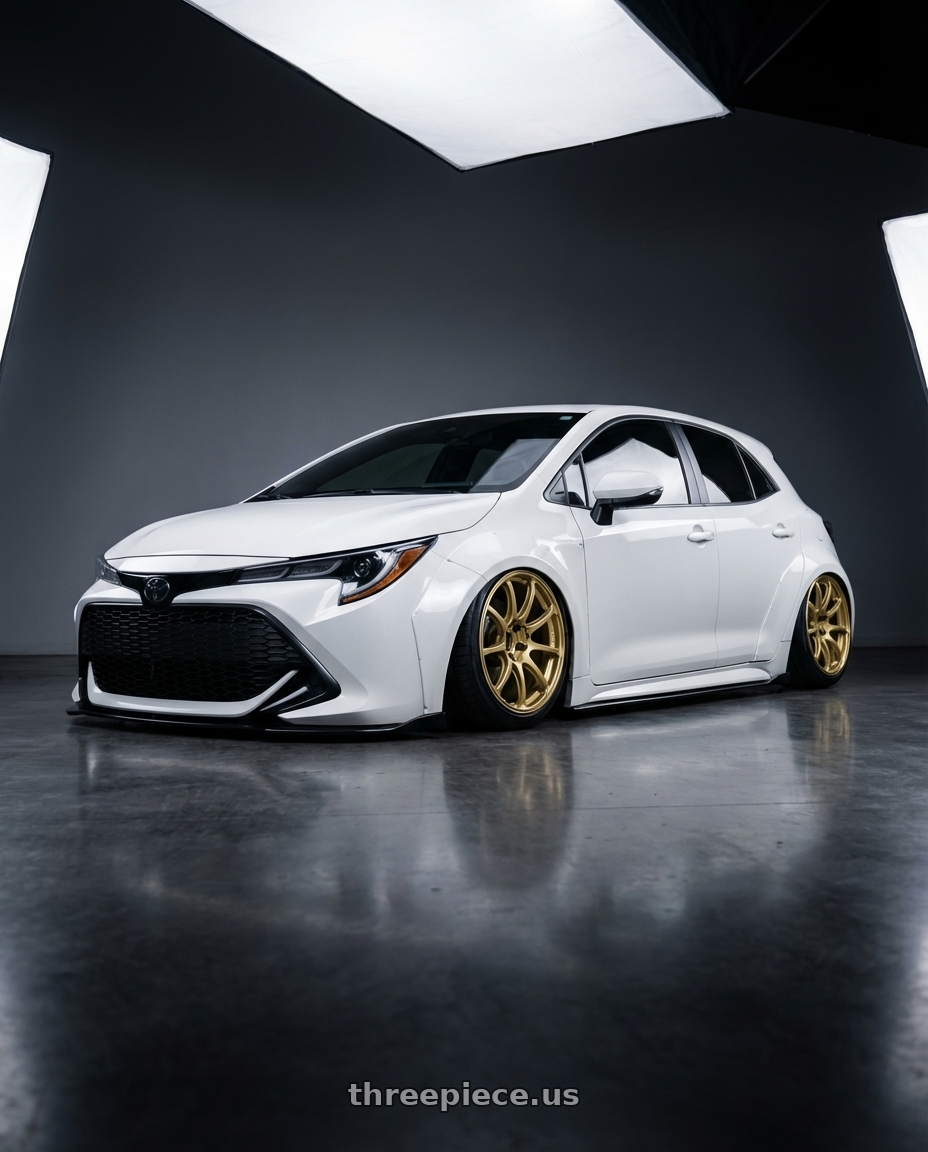 2023 Toyota Corolla Hatchback with Advan RCIII 5x114.3 18x7.5+45 Gold wheels