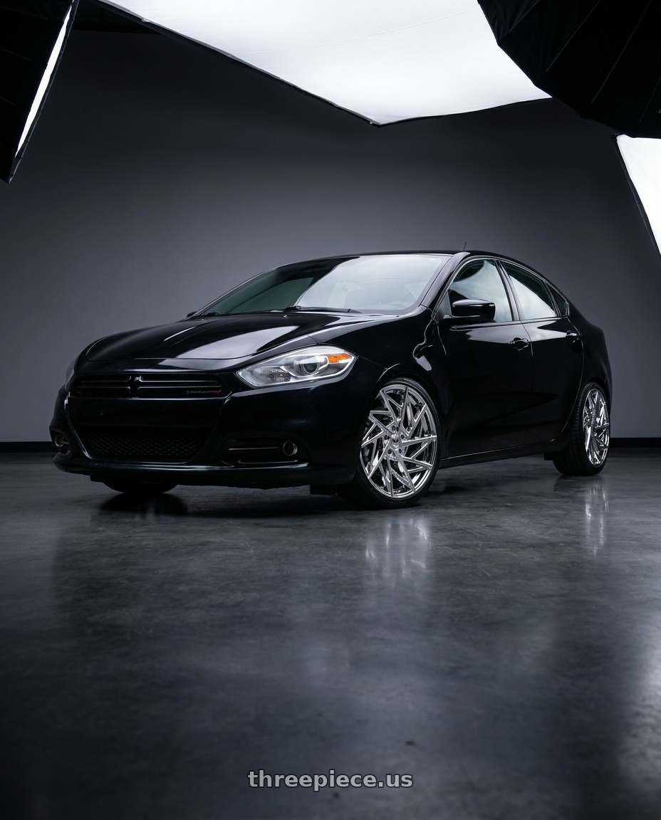 2013 dodge dart with Mazzi Freestyle 377 5x114.3 20x8.5+35 Chrome wheels