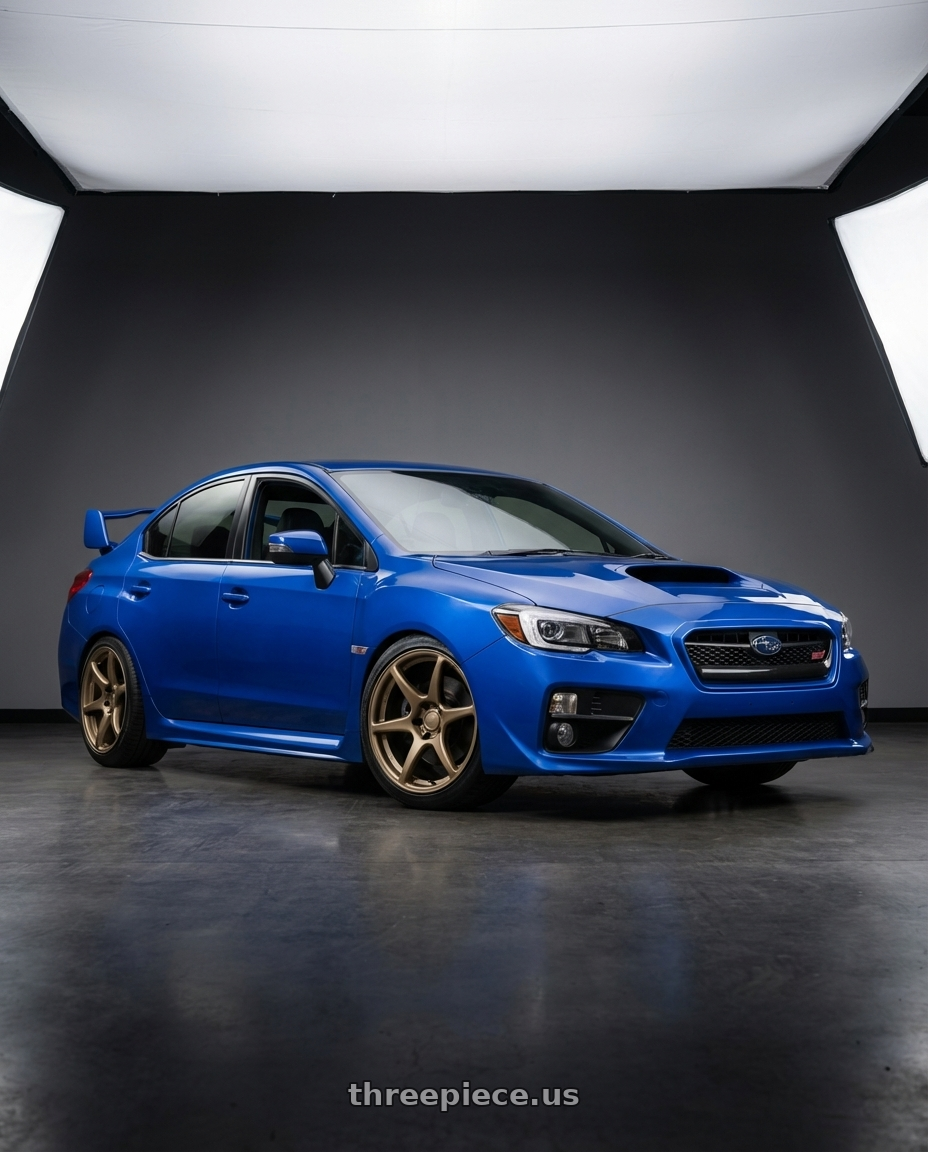 2013 Subaru WRX STI with Kansei K11B Tandem 5x114.3 18x9 12 Bronze wheels