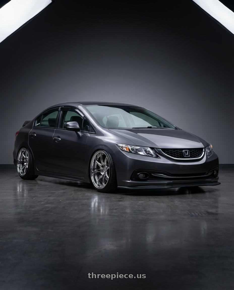 2015 honda civic lx sedan with Aodhan DS02 5x114.3 18x9.5+15 Vacuum Chrome wheels