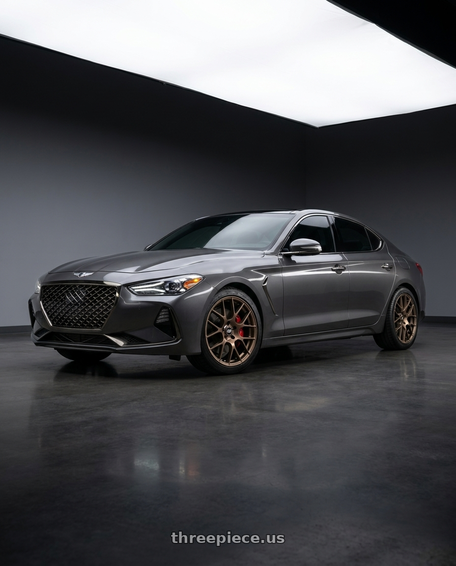 2019 Genesis G70 with Enkei Raijin 5x114.3 18x8+40 Bronze wheels