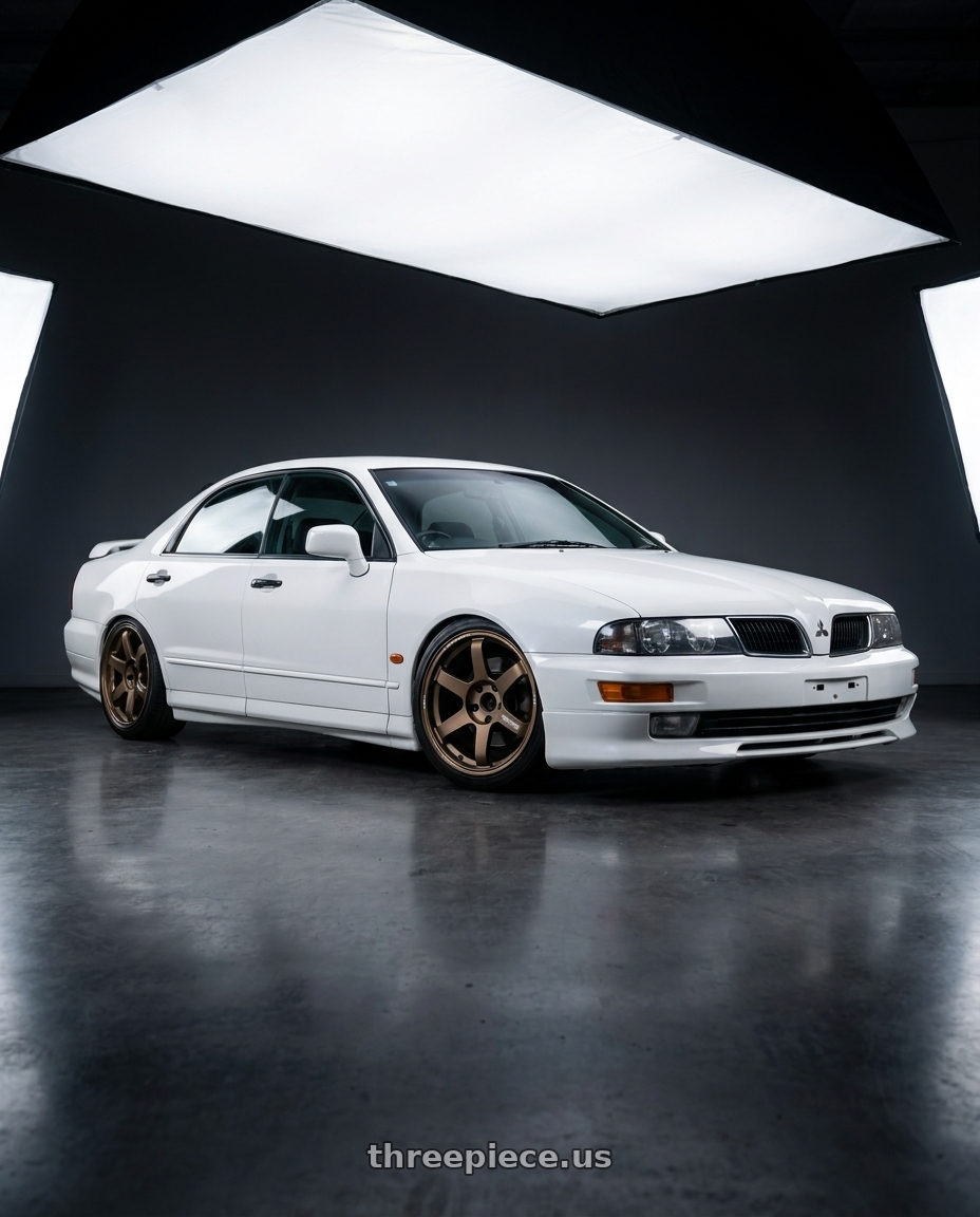 1998 Mitsubishi Magna Sports White with Volk Racing TE37 Saga S-Plus 5x114.3 18x8.5+35 Bronze wheels