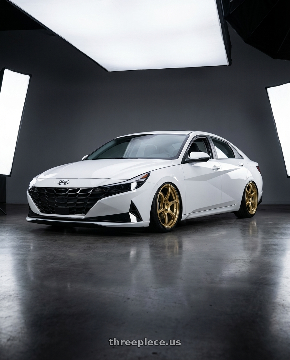 2024 Hyundai Elantra N with Advan RGIII 5x114.3 19x9.5+45 Gold wheels