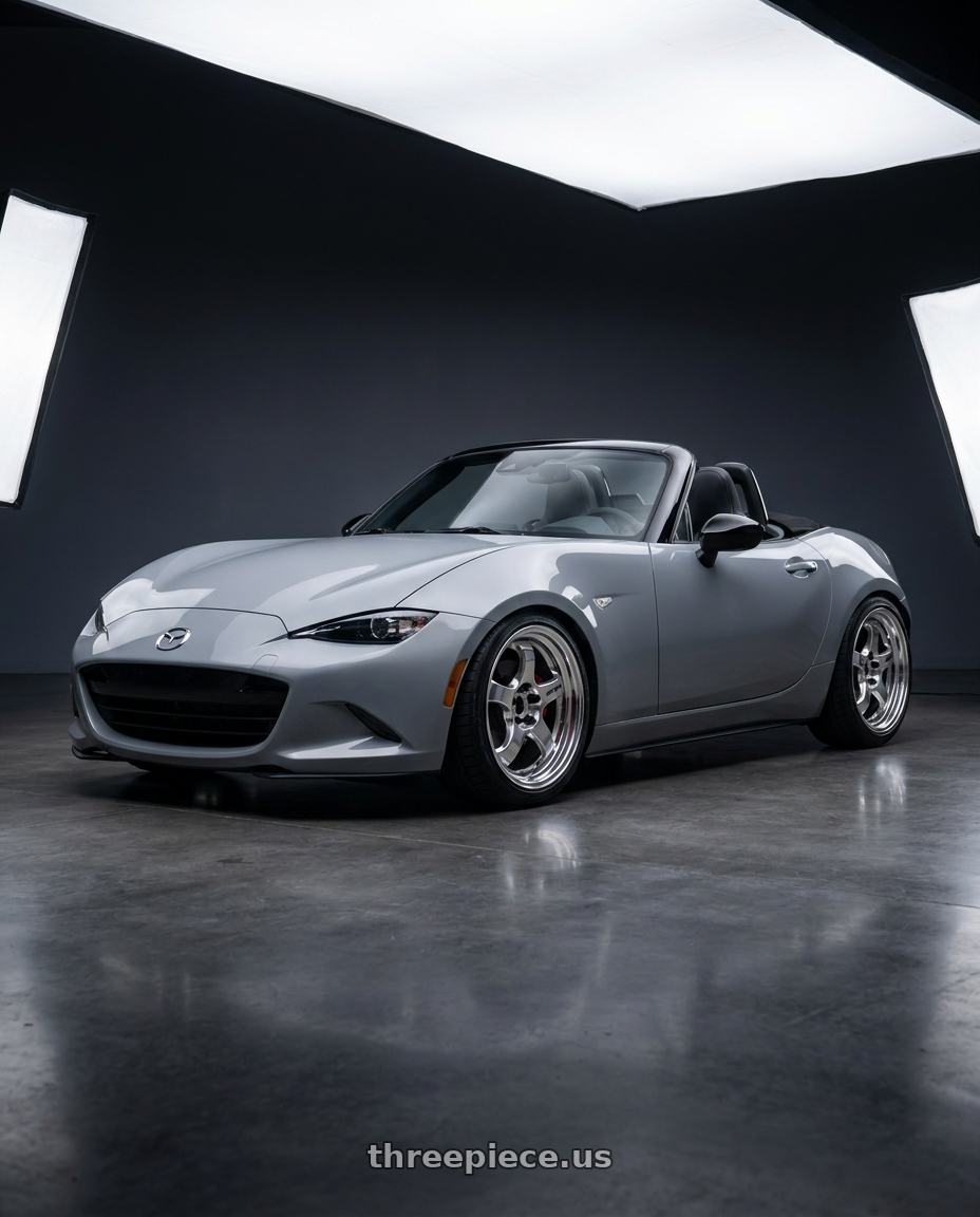 2026 Mazda MX-5 Club with Work Meister S1R 4x100 17x8+38 A Disk Bright Buff Finish wheels