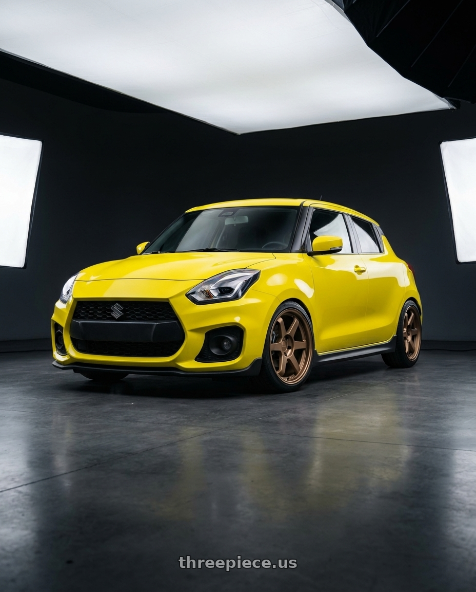 2023 Suzuki Swift Sport with 9six9 SIX-1 5x114.3 18X8.5 +35 Matte Bronze wheels