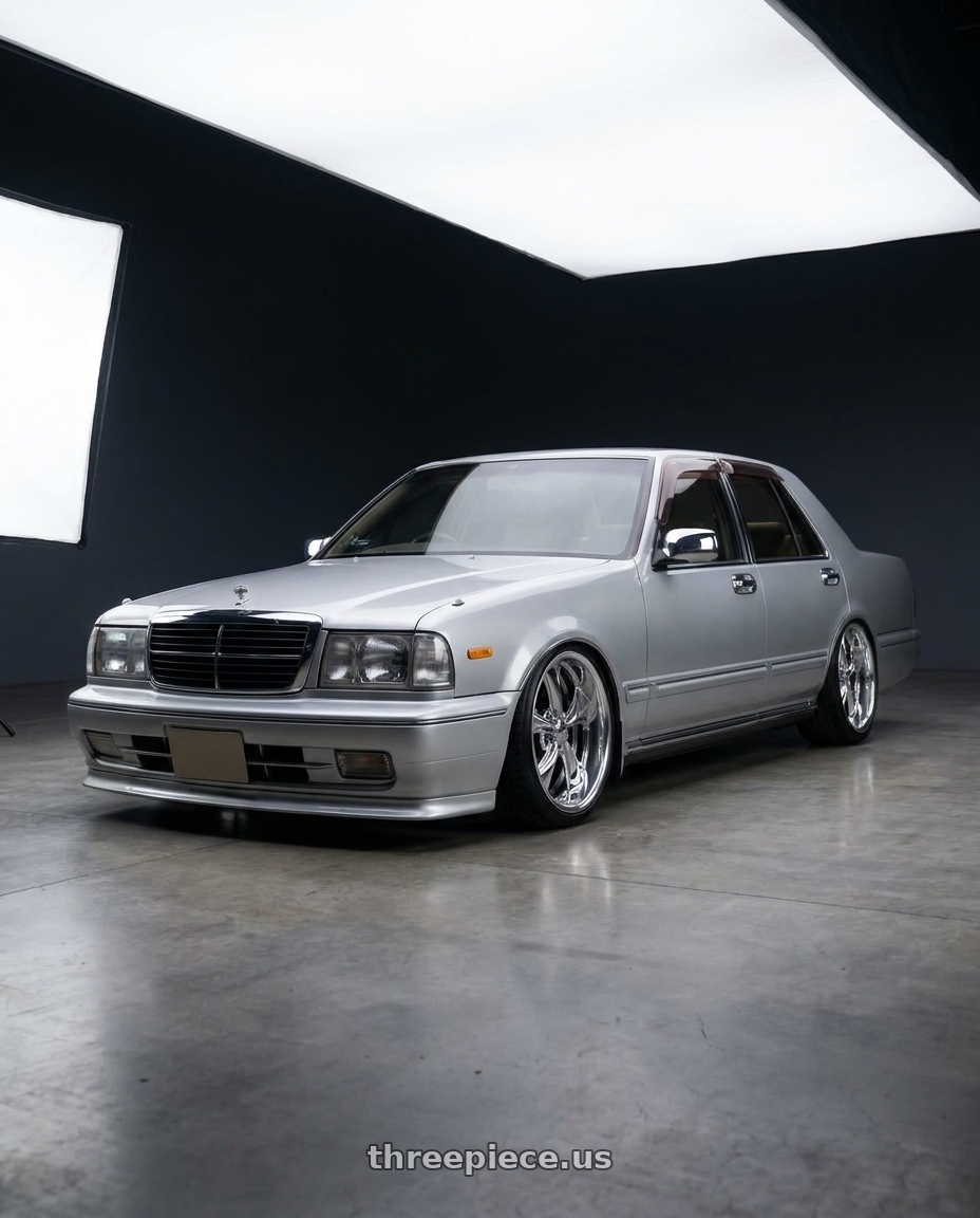 1999 nissan gloria y31 broham with Foose 2PC NITROUS 5x127 18x11 -51 Polished wheels