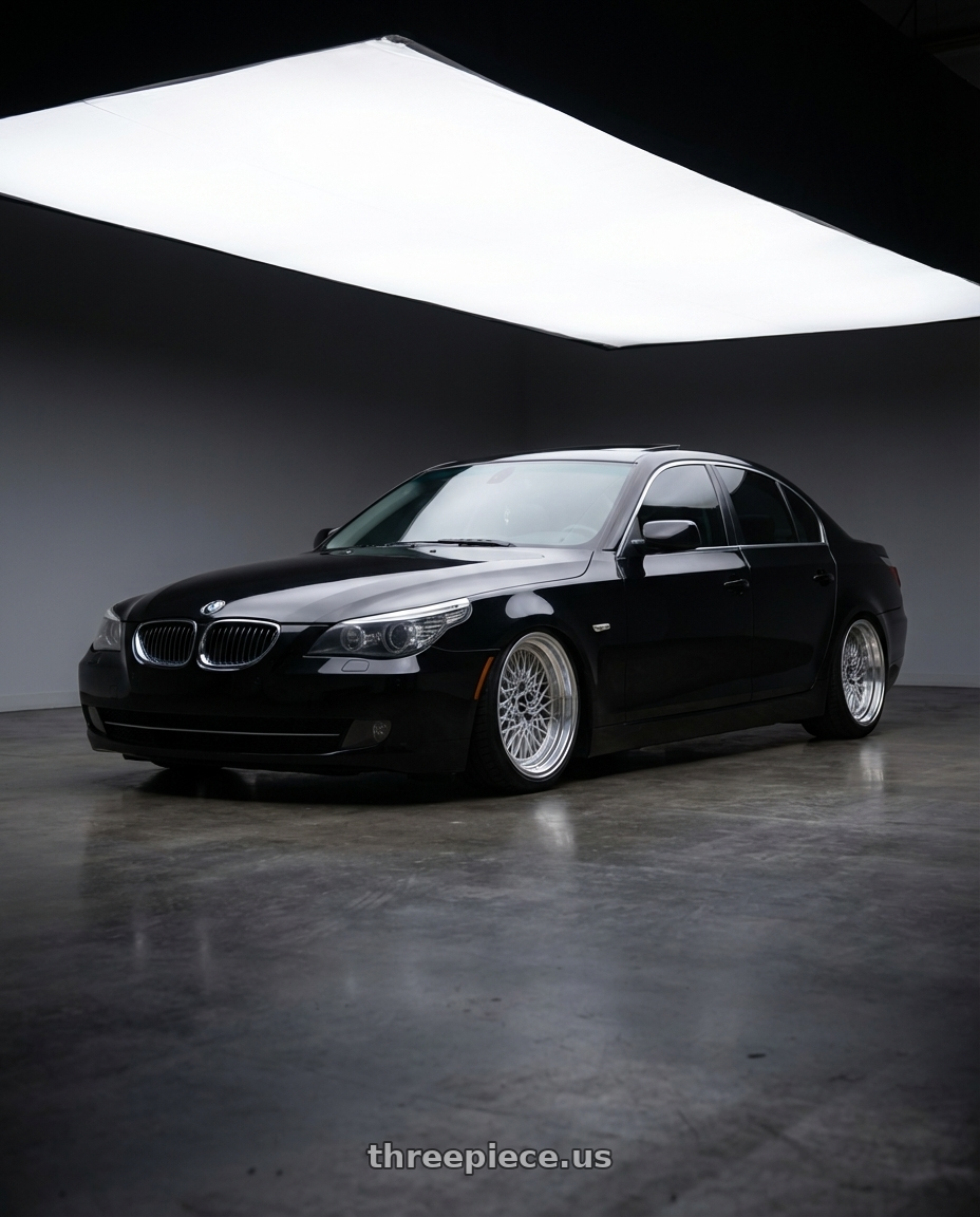 2009 528i bmw with Ns Wheels NS-MDV2 4x114.3 16x9.5 +0 Silver with Machined Lip wheels