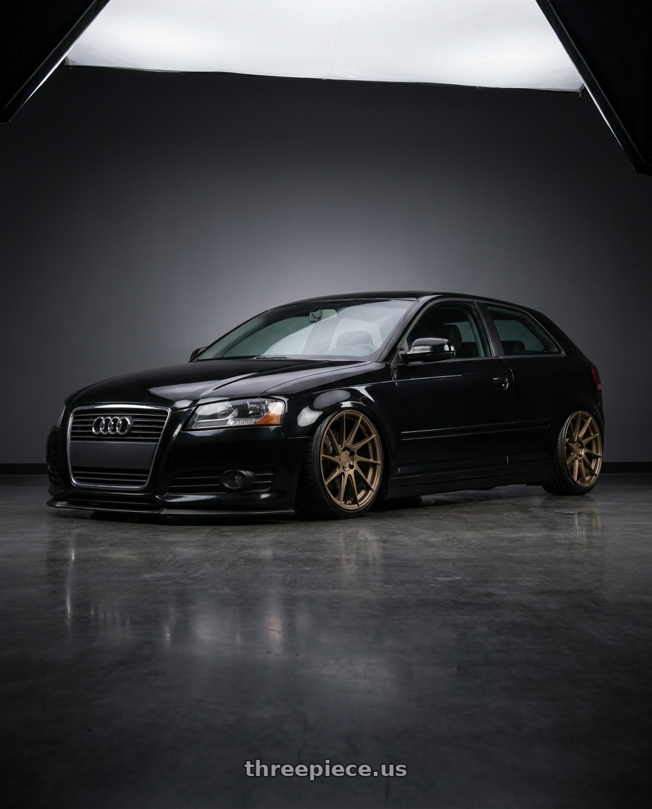 2012 Audi A3 8P with Aodhan AH09 5x112 18x8.5 +35 Matte Bronze wheels