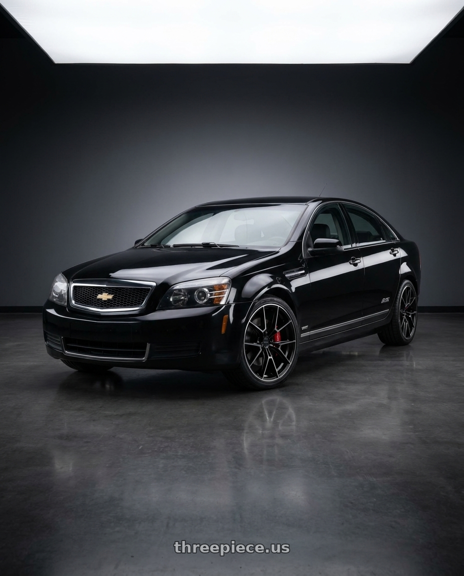 2011 chevy caprice with DEFIANT DF09 5x112 20x9+40 Black wheels
