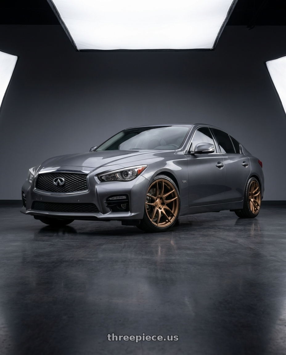 2016 Infiniti Q50 with Rohana RFX11 5x114.3 19x9.5+40 Brushed Bronze wheels