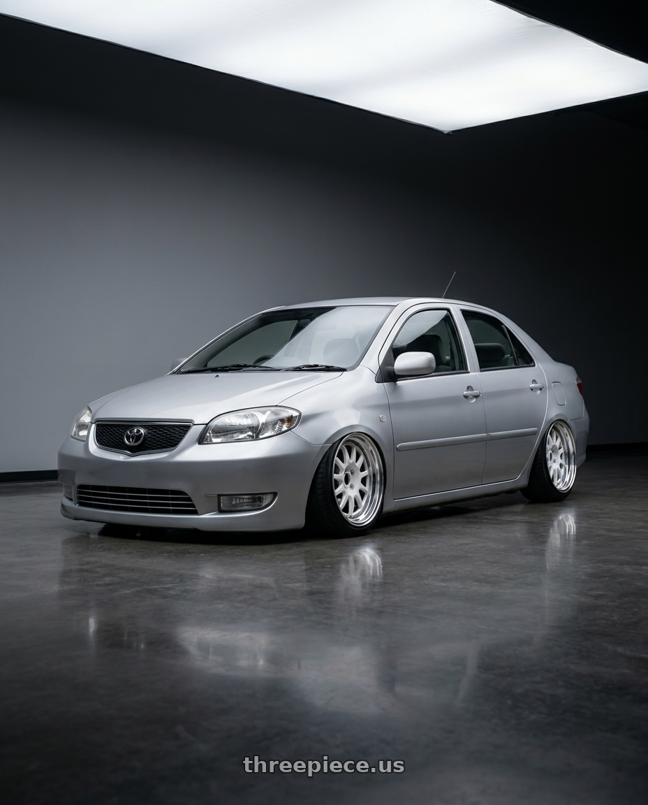 2003 Toyota vios ncp42 with WedsSport Racing 2-Piece 4x100 15x7.0+20 White wheels