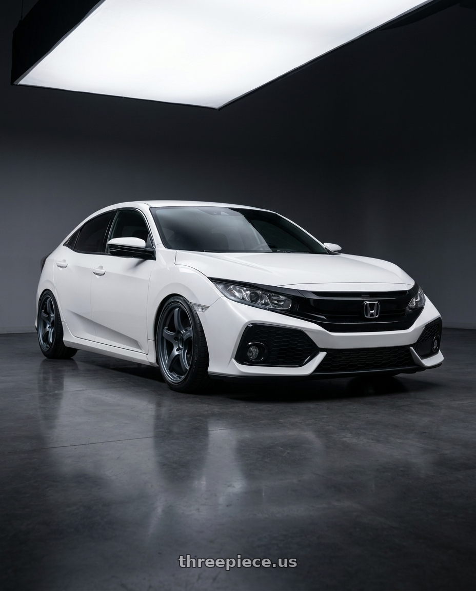 2024 Honda Civic with Gram Lights 57CR 5x114.3 18x9.5+12 Gunblue II wheels