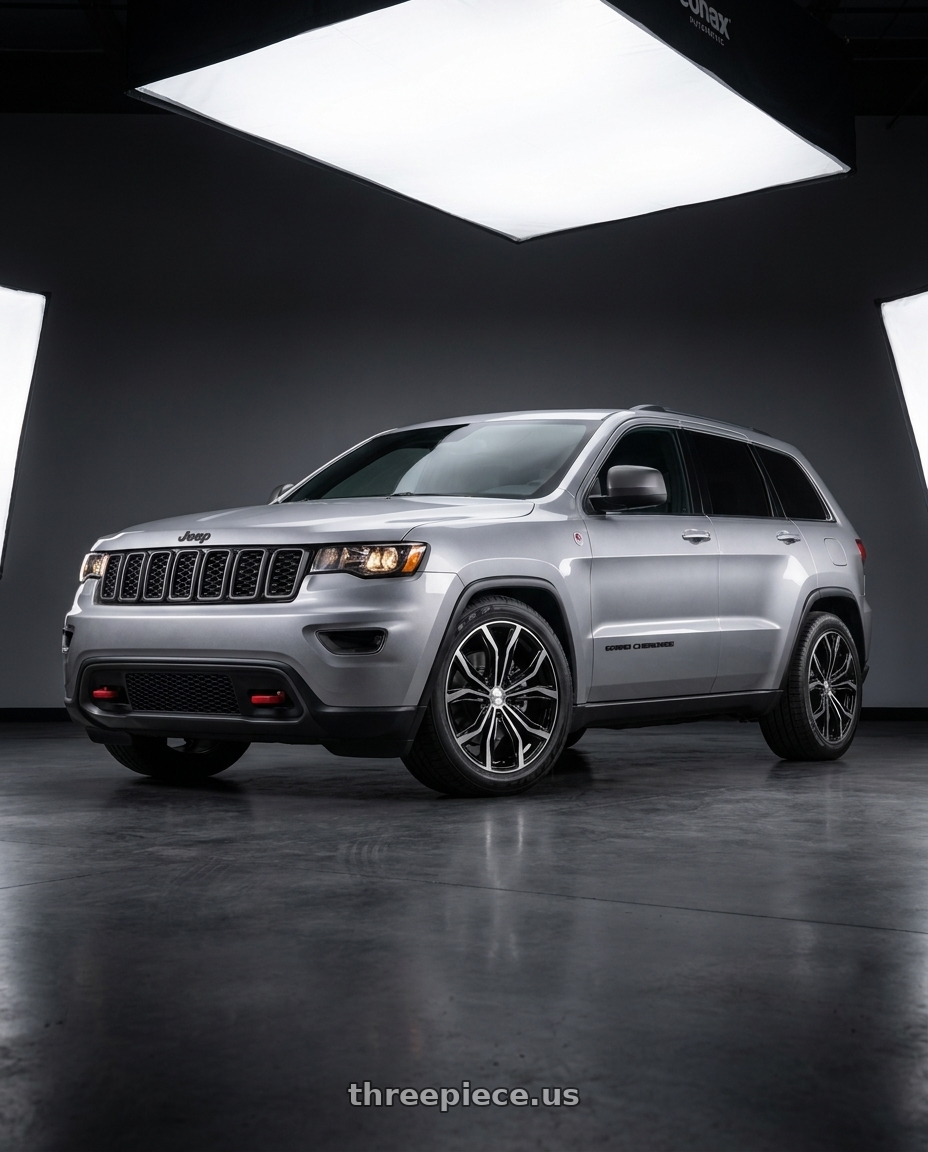 2018 Jeep Grand Cherokee with RTX Black Widow 5x127 20x9 +35 Black Machined wheels
