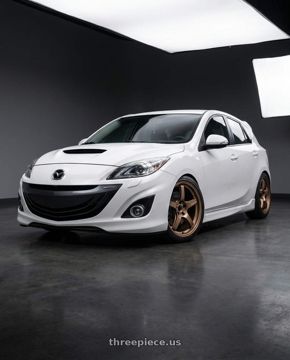 2012 Mazda Mazdaspeed3 with Gram Lights 57CR 5x114.3 18x9.5+12 Bronze II wheels