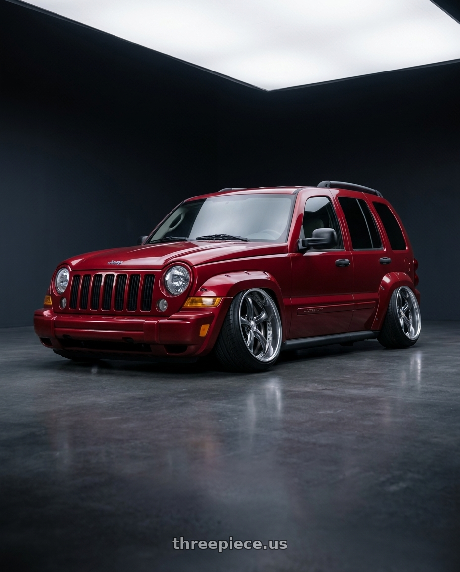 2006 Jeep liberty renegade  with Work Wheels VS-KF 5X114.3 19x8-10 Brilliant Silver Black A Disk FULL REVERSE wheels