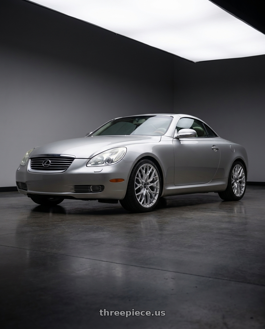 2004 Lexus sc 430 with F1R FS3 5x114 18x9.5 +38 Machine Silver wheels
