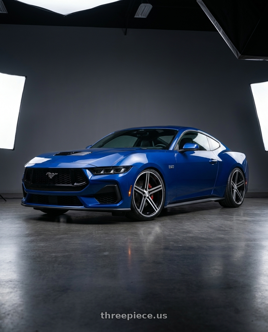 2024 mustang eco with REPLICA 248 5X114.3 22x8.5 +38 BLACK MACHINED wheels